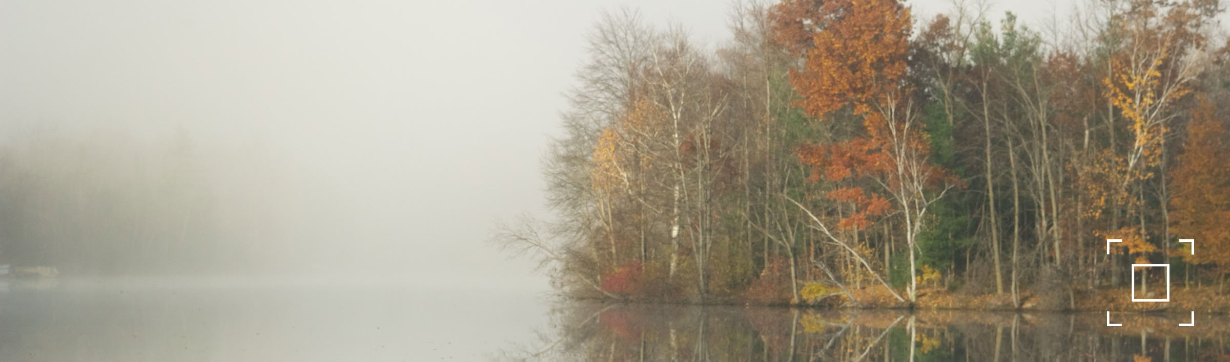 Landscape Pella Pond shrouded in fog